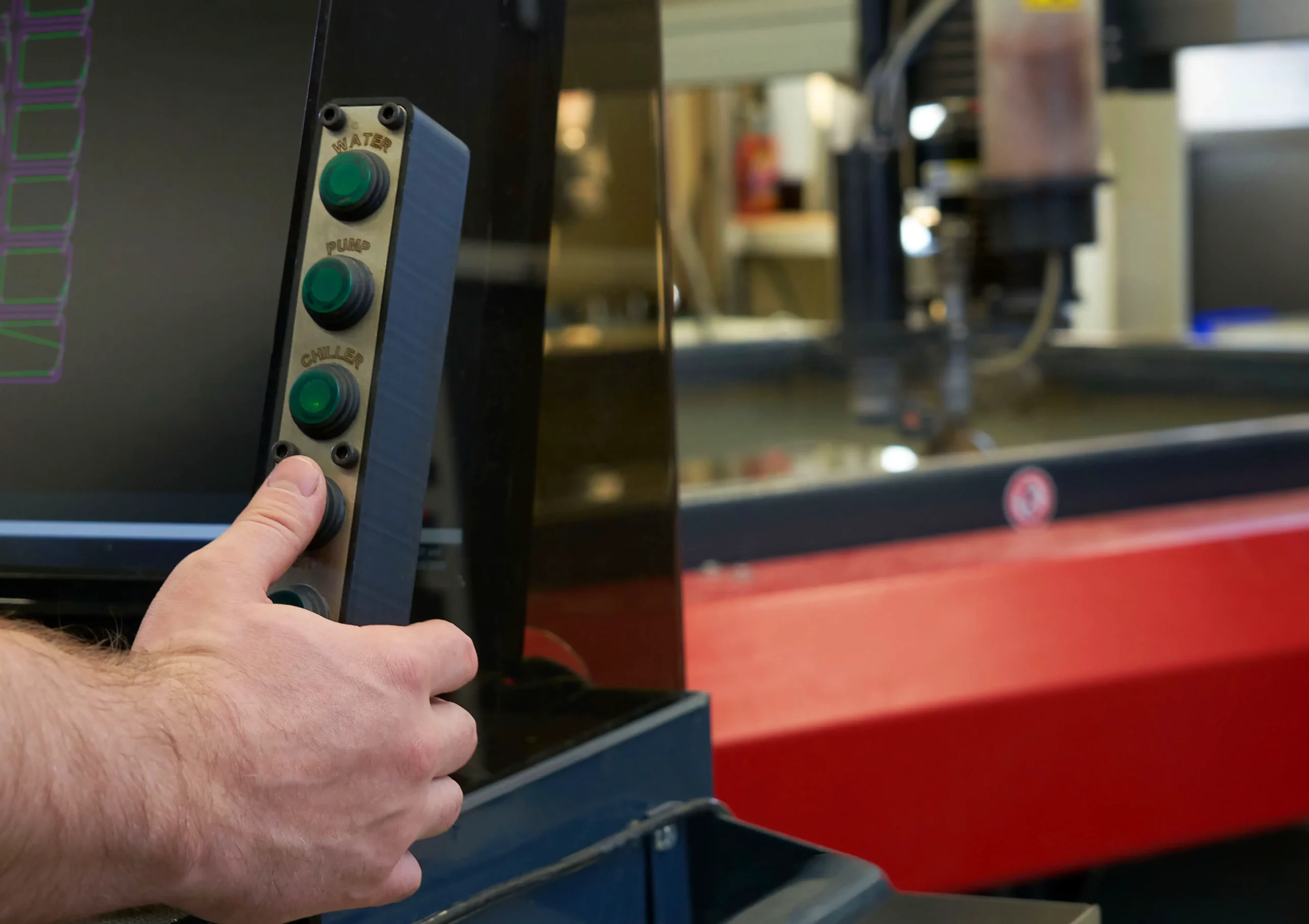 A person using an industrial 3d printer